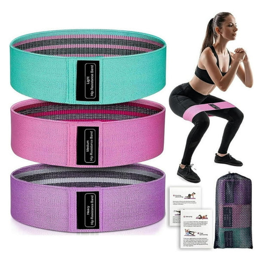 💪 Pack X3 Bandas elásticas Premium – 3 niveles para tonificar glúteos y piernas desde casa