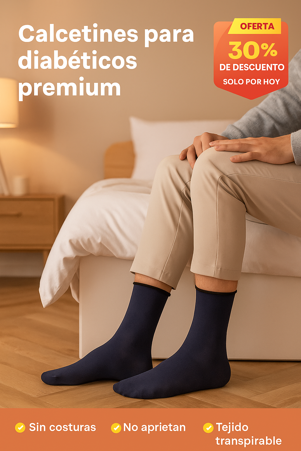 CALCETINES PARA DIABETICOS PREMIUM (12 Pares largos)
