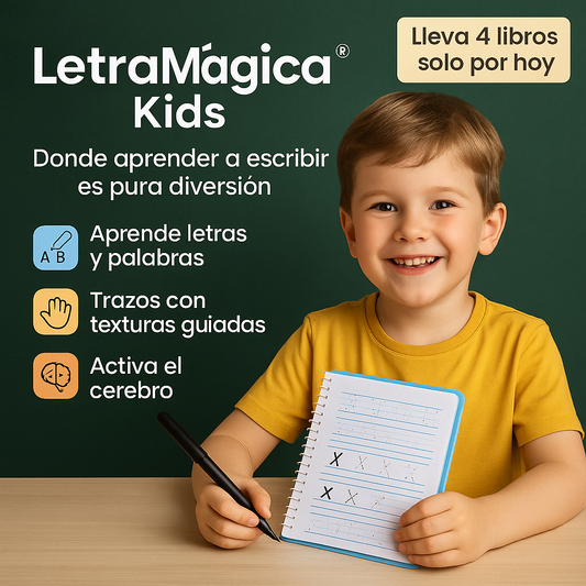 LetraMágica Kids® - Kit de 4 cuadernos magic caligrafia montessori (40% OFF)