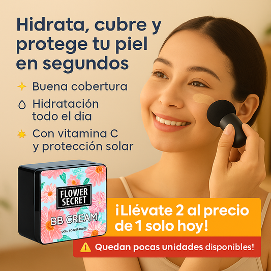 BB CREAM - Base de Maquillaje Hidratante, Cobertura Perfecta, Resistente al Agua y Vitamina C (Lleva 2 y paga 1)