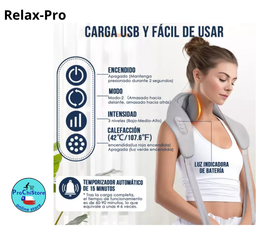 Relax-Pro Masajeador Eléctrico Cuello Antiestrés