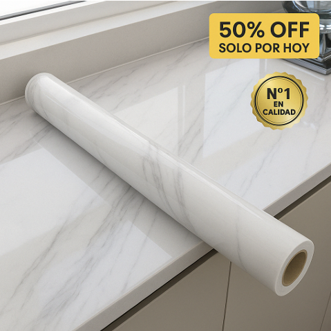 SOLO POR HOY 50% OFF:  MarmoStyle™ - Transforma Tu Cocina ADHESIVO 60X3M