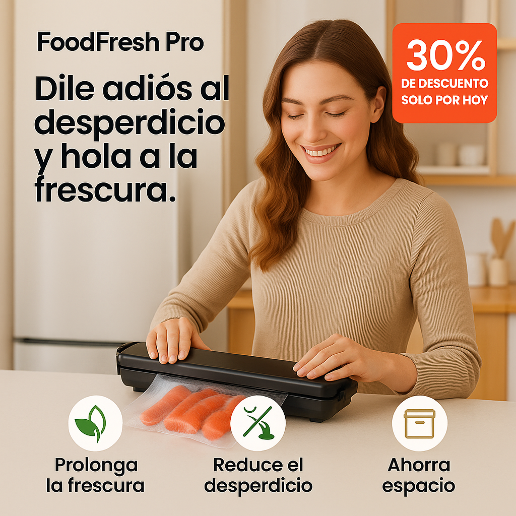FoodFresh Pro -Selladora al vacío + bolsas de 5 metros incluidas