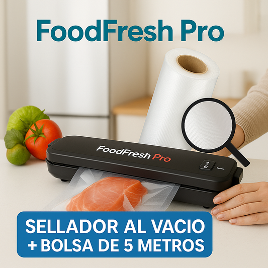 FoodFresh Pro -Selladora al vacío + bolsas de 5 metros incluidas