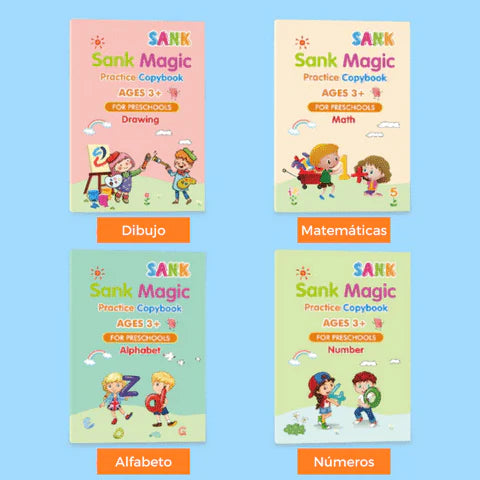 LetraMágica Kids® - Kit de 4 cuadernos magic caligrafia montessori (40% OFF)